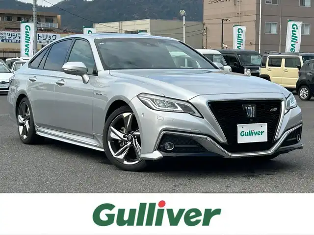 トヨタ クラウン ハイブリッド RS アドバンス 広島県 2019(平31)年 5.8万km シルバーM サンルーフ/純正ナビ　/　「Bluetooth/フルセグ/CD/DVD」　/全方位カメラ　/クリアランスソナー/シートヒーター　/ブラインドスポットモニター　/レーダークルーズコントロール/ヘッドアップディスプレイ　/ステアリングヒーター　/シートメモリ　/本革シート/パドルシフト　/前席パワーシート　/ＥＴＣ/前後ドライブレコーダー/オートマチックハイビーム/LEDヘッドライト（AUTO機能付き）/衝突軽減ブレーキシステム/車線逸脱防止システム/横滑り防止装置/スマートキー/プッシュスタート/ナビ取扱説明書/保証書/取扱説明書