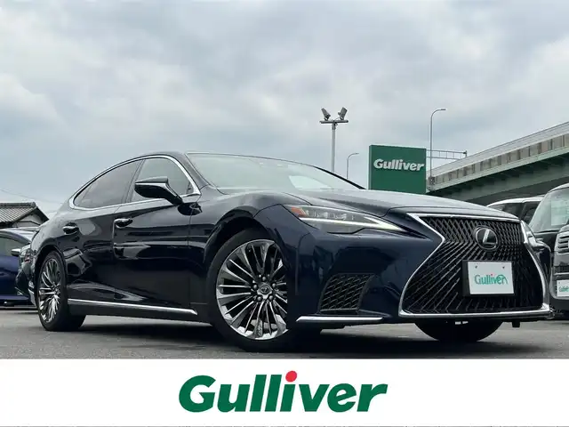 レクサス ＬＳ 500 Iパッケージ 愛知県 2022(令4)年 4.6万km ディープブルーマイカ メーカーナビ（AM/FM/フルセグ/BT/CD/DVD/AUX）/サンルーフ/エアサスコントロール/純正２０インチAW/リア電動サンシェード/デジタルインナーカメラ/前後ドラレコ/レクサスセーフティシステム＋/・プリクラッシュセーフティ/・ブラインドスポットモニター/・レーンキープアシスト/・パーキングサポートアラート/・レーダークルーズコントロール/・カーブ速度制御/アラウンドビューモニター/D/N席レザーシート/D/N席パワーシート/D/N席シートヒーター・クーラー/D/N席シートメモリー/ステアリングヒーター/電動リアゲート/パドルシフト/ビルトインETC/オートライト/オートハイビーム