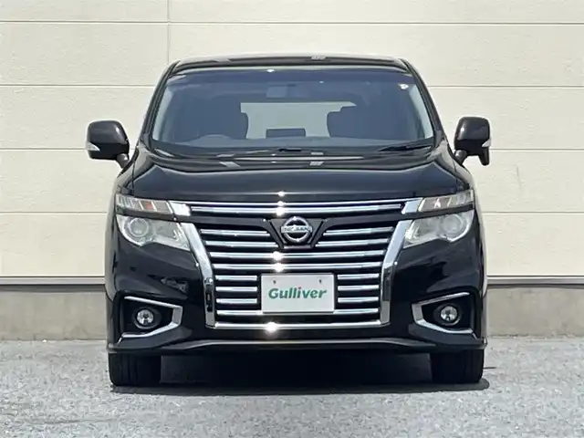 日産 エルグランド 250ハイウェイスターS 茨城県 2018(平30)年 7.5万km ファントムブラック 社外ナビ/Bluetooth/ワンセグテレビ/バックカメラ/ドラレコ/クルーズコントロール/パワーステアリング/パワーウィンドウ/プッシュスタート/フロアマット純正/純正アルミホイール/LEDヘッドライト/助手席オットマン/片側パワスラ