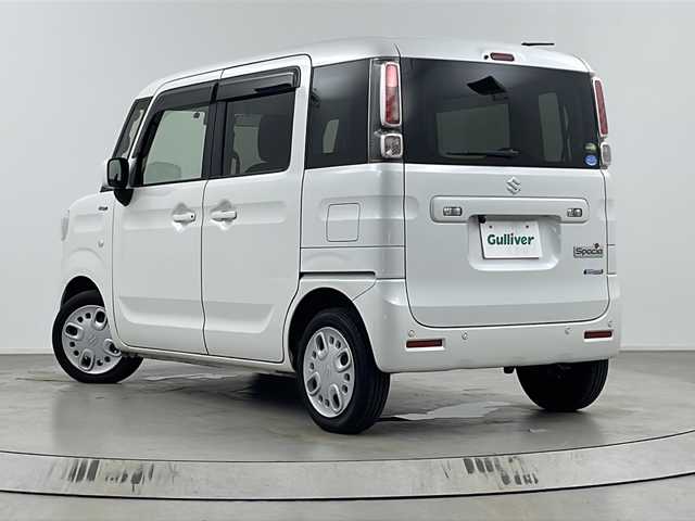 スズキ スペーシア HYBRID G 埼玉県 2018(平30)年 7.6万km ピュアホワイトP 社外SDナビ（AVIC-RW80）（Bluetooth　フルセグTV　CD　DVD　AM　FM）/バックカメラ/ビルトインETC/スタッドレスアルミ付き4本/ハロゲンヘッドライト/横滑り防止装置/衝突軽減ブレーキ/レーンキープアシスト/クリアランスソナー/純正フロアマット/オートライト