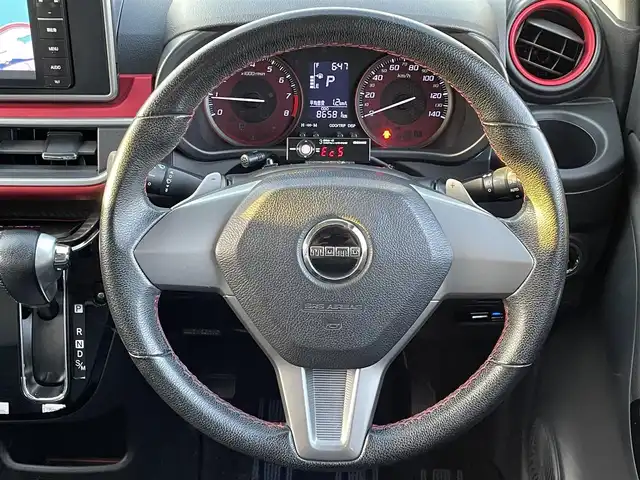 ダイハツ キャスト スポーツ SAⅡ 島根県 2015(平27)年 8.7万km ディープブルークリスタルマイカ 登録時走行距離　86582km/社外ナビ（CN-RS02WD）/（AM/FM/SD/iPod/USB/CD/DVD)/Bluetooth/フルセグテレビ/バックカメラ/ETC/革ステアリング/シートヒーター（D席）/アイドリングストップ/オートライト/純正アルミ１６インチ/横滑り防止/衝突軽減システム