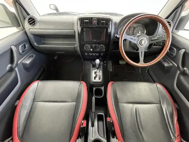 スズキ ジムニー クロスアドベンチャー 福井県 2014(平26)年 11.4万km ブルーイッシュブラックパール3 ディスプレイオーディオ/（AndroidAuto/CarPlay/Bluetooth/ラジオ）/社外ステアリング（NARDI）/シートヒーター/レザーシート/フォグランプ/ヘッドライトレベライザー/４WD/ETC/電格ミラー/AC/パワーウインドウ/ドアバイザー