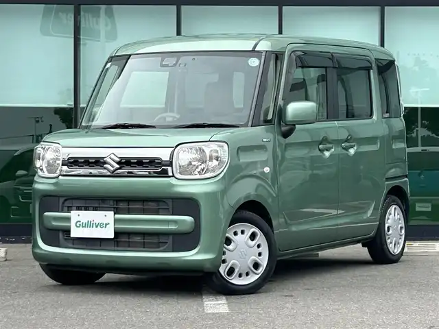 スズキ スペーシア HYBRID X 和歌山県 2019(平31)年 4.5万km ツールグリーンパールメタリック 社外7インチナビ（AVIC-RZ302）/フルセグTV/CD/DVD/衝突軽減ブレーキ/レーンキープアシスト/横滑り防止/オートライト/後方コーナーセンサー/ETC/両側パワスラ/ドラレコ/シートヒーター/後席サーキュレーター/後席ロール式サンシェード/レベライザー/Pスタート/アイドリングストップ