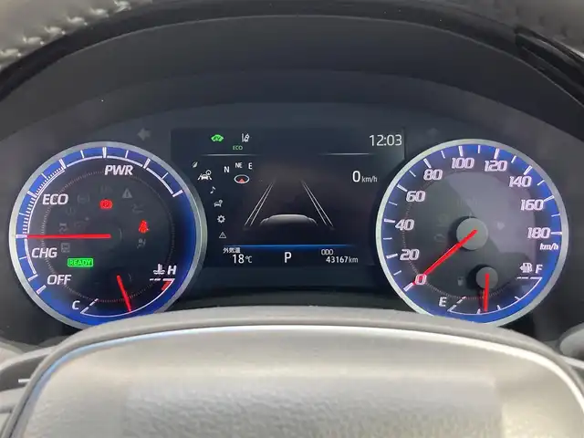 トヨタ クラウン ハイブリッド RS 静岡県 2018(平30)年 4.4万km ダークブルーマイカ Toyota Safety Sense/純正メーカーナビ/　AM FM CD DVD Bluetooth USB AUX/ビルトインETC/LEDオートヘッドランプ/レーダークルーズコントロール/シートヒーター(前席)/前後方クリアランスソナー/純正18インチアルミホイール/スマートキー2本/パドルシフト/フルセグTV/バックモニター/パワーシート(前席)