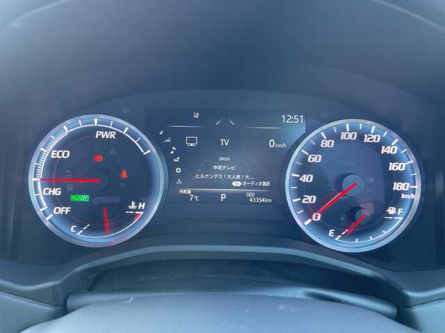 トヨタ クラウン ハイブリッド RS 三重県 2018(平30)年 4.4万km ダークブルーマイカ 登録時走行距離43354km/禁煙車/純正ナビ（AM/FM/TV/Bluetooth）/TV（フルセグ）/バックカメラ/ビルトインETC/ステアリングスイッチ/トヨタセーフティセンス/レーンキープアシスト/レーダークルコン/衝突軽減システム/横滑り防止システム/ブレーキホールド/電動パーキング/パドルシフト/パワーシート（前席）/シートヒーター（前後）/ハンドルヒーター/AUTOライト/AUTOハイビーム/純正18インチアルミホイール/純正フロアマット/プッシュスタート