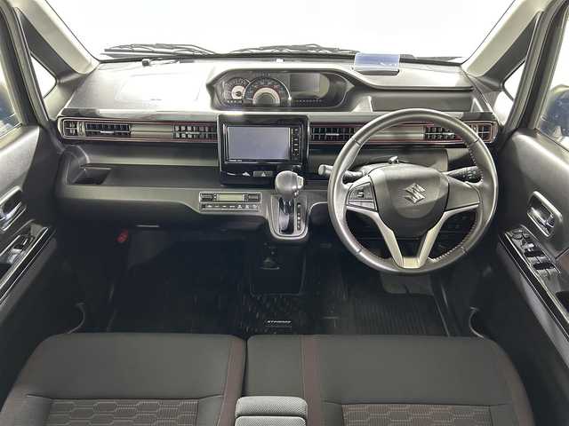 スズキ ワゴンＲ スティングレー HYBRID X 佐賀県 2017(平29)年 6.8万km ブルーイッシュブラックパール3 衝突被害軽減システム/車線逸脱警報/純正7インチナビ/AM/FM/CD/DVD/Bluetooth/ルセグTV/全方位カメラ/ステアリングスイッチ/革巻きステアリング/前方ドライブレコーダー/ビルトインETC/運転席シートヒーター/ヘッドアップディスプレイ/オートマチックヘッドライト/LEDヘッドライト/フォグランプ/電動格納ミラー/シートリフター/ドアバイザー
