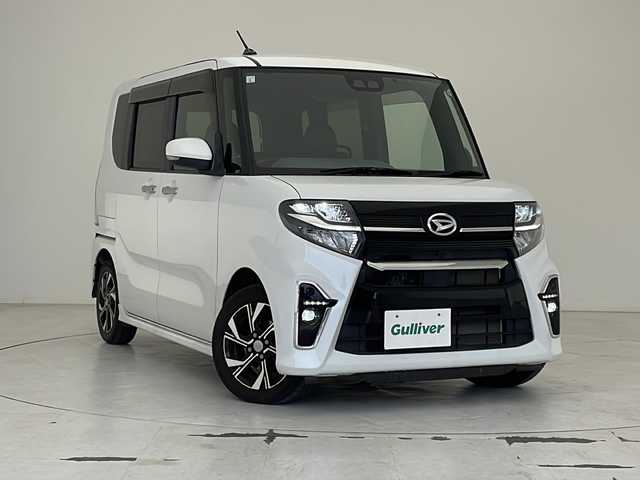 ダイハツ タント カスタム X スタイルセレクション 沖縄県 2021(令3)年 4.2万km シャイニングホワイトパール 純正ナビ(NSZN-W65D)/ＣＤ/ＤＶＤ/Bluetooth接続/ＥＴＣ/バックカメラ/両側パワースライドドア/衝突軽減ブレーキ/コーナーセンサー（後方）/オートマチックハイビーム/ハーフレザーシート/前席シートヒーター/純正フロアマット/純正14インチアルミホイール/プッシュスタート/スマートキー