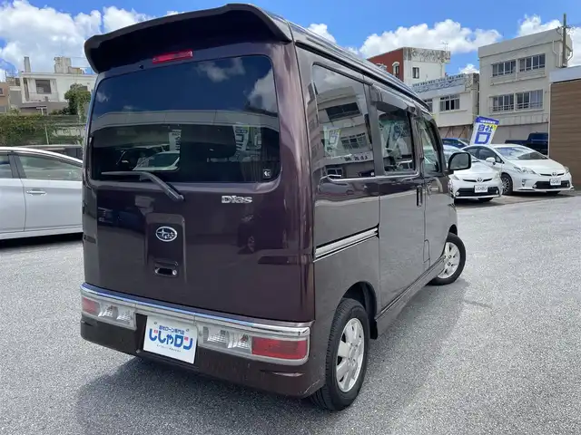 スバル ディアス ワゴン RS 沖縄県 2013(平25)年 3万km プラムブラウンクリスタルマイカ (株)IDOMが運営する【じしゃロンコザ店】の自社ローン専用車両になりますこちらは現金またはオートローンご利用時の価格です。自社ローンご希望の方は別途その旨お申付け下さい/社外ナビ　/TV　/ETC　/CD再生　/リモコンキー　/スペアキー　/パワーステアリング　/パワーウィンドウ　/純正アルミホイール　/純正フロアマット