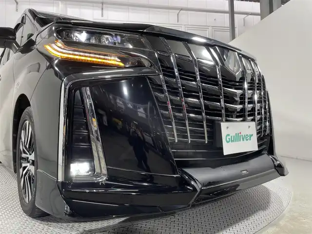 トヨタ アルファード S Cパッケージ 大阪府 2019(令1)年 4.8万km ブラック サンルーフ 黒革シート TRDエアロ ALPINE11incナビTV フリップダウンモニター デジタルインナーミラー パワーシート/ヒーター/エアコン ハンドルヒーター 電動リアゲート レーダーC 衝突軽減B レーンアシスト BSM