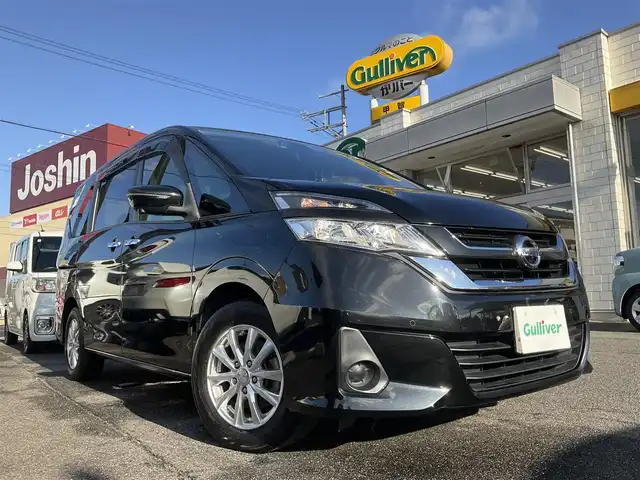 日産 セレナ S 滋賀県 2017(平29)年 9.4万km ダイヤモンドブラック ワンオーナー/車検令和8年6月まで/社外15インチアルミホイール/片側パワースライドドア/純正9インチナビゲーション（MM516D-L)/・CD/DVD/・AM/FM/・Bluetooth/アラウンドビューモニター/純正リヤフリップダウンモニター/ビルトインETC/純正ドライブレコーダー（ナビ連動）/取扱説明書/保証書