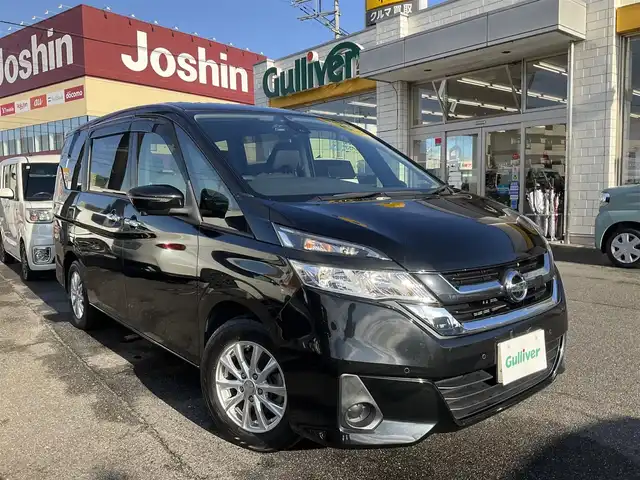 日産 セレナ S 滋賀県 2017(平29)年 9.4万km ダイヤモンドブラック ワンオーナー/車検令和8年6月まで/社外15インチアルミホイール/片側パワースライドドア/純正9インチナビゲーション（MM516D-L)/・CD/DVD/・AM/FM/・Bluetooth/アラウンドビューモニター/純正リヤフリップダウンモニター/ビルトインETC/純正ドライブレコーダー（ナビ連動）/取扱説明書/保証書