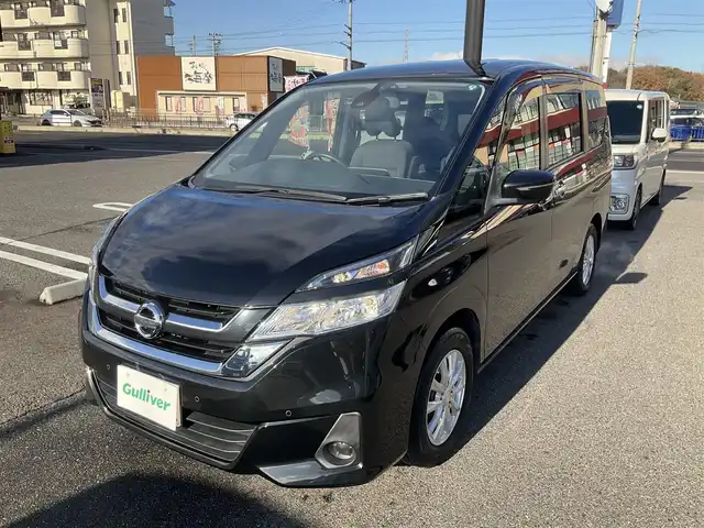 日産 セレナ S 滋賀県 2017(平29)年 9.4万km ダイヤモンドブラック ワンオーナー/車検令和8年6月まで/社外15インチアルミホイール/片側パワースライドドア/純正9インチナビゲーション（MM516D-L)/・CD/DVD/・AM/FM/・Bluetooth/アラウンドビューモニター/純正リヤフリップダウンモニター/ビルトインETC/純正ドライブレコーダー（ナビ連動）/取扱説明書/保証書