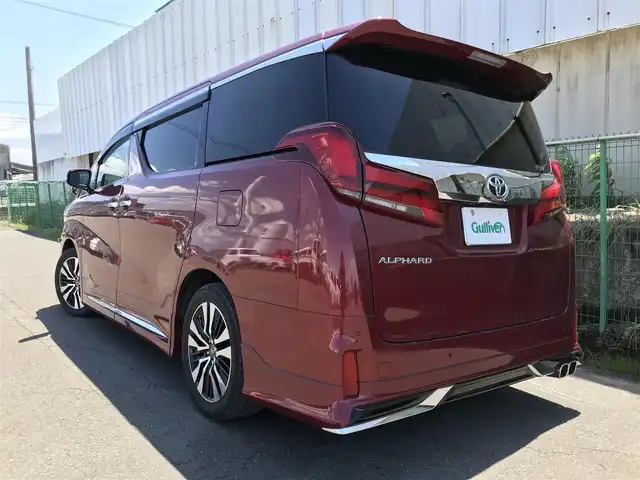 トヨタ アルファード S Cパッケージ 富山県 2018(平30)年 6.3万km ダークレッドマイカメタリック 純正10型ナビ(BT/CD/DVD)/フルセグTV/パワースライドドア(両側)/パワーバックドア/バックカメラ/ビルトインETC/コムテックドライブレコーダー/純正12.1型後席ディスプレイ/レーダークルーズコントロール/インテリジェントクリアランスソナー/セーフティセンス/・プリクラッシュセーフティ/・レーントレーシングアシスト/・ロードサインアシスト/・アダプティブハイビームシステム/ブラインドスポットモニター/デジタルインナーミラー/純正3眼LEDヘッドランプ/デュアルオートエアコン/木目調/革巻きコンビステアリング/ステアリングヒーター/ブラック合皮シート/前列パワーシート/快適温熱シート/2列目エグゼクティブパワーシート/助手席パワーオットマン/運転席ポジションメモリー/モデリスタエアロ(F/S/R)/純正18インチアルミホイール/スマートエントリー/プッシュスタートシステム/ウェルカムパワースライドドア機能/禁煙車