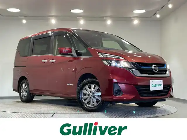日産 セレナ e－パワー XV 愛知県 2018(平30)年 11.2万km マルーンレッド 純正９インチナビ　/（SD/FM/AM/FM/CD/DVD/Blu-ray/フルセグTV/Bluetooth/AUX）/プロパイロット　/衝突軽減ブレーキ　/両側電動スライドドア　/アラウンドビューモニター　/ＥＴＣ　/シートヒーター　/ＬＥＤヘッドライト/デジタルインナーミラー　/ステアリングヒーター　/ドライブレコーダー/サンシェード/コーナーセンサー/横揺れ防止装置/レーンキープアシスト/プッシュスタート/スマートキー/スペアキー/ミュージックサーバー/ミュージックプレイヤー接続/純正15インチアルミホイール/オートライト
