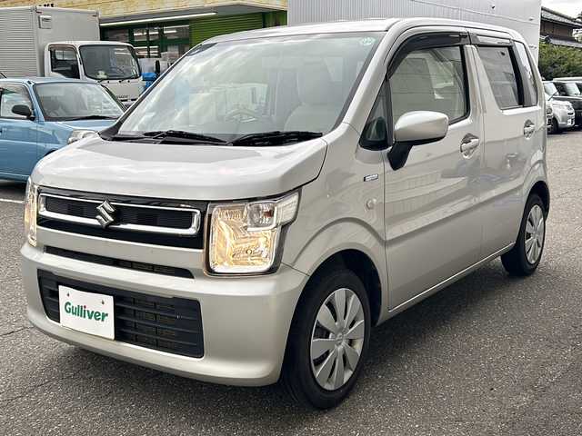 スズキ ワゴンＲ HYBRID FX 福井県 2019(令1)年 4.7万km シルキーシルバーメタリック キーレス/アイドリングストップ/横滑り防止/ヘッドライトレベライザー/運転席シートヒーター/電動格納ミラー/純正フロアマット/純正ドアバイザー