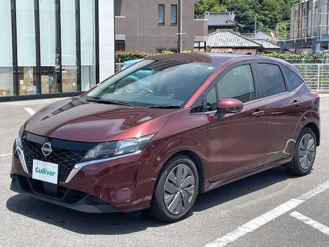 日産 ノート X 長崎県 2023(令5)年 5.8万km バーガンディー 純正メモリーナビ/BT/USB/HDMI/フルセグTV/アラウンドビューモニター/エマージェンシーブレーキ/プロパイロット/デジタルインナーミラー/オートマチックハイビーム/ハンドル支援/コーナーセンサー前後/ビルトインETC