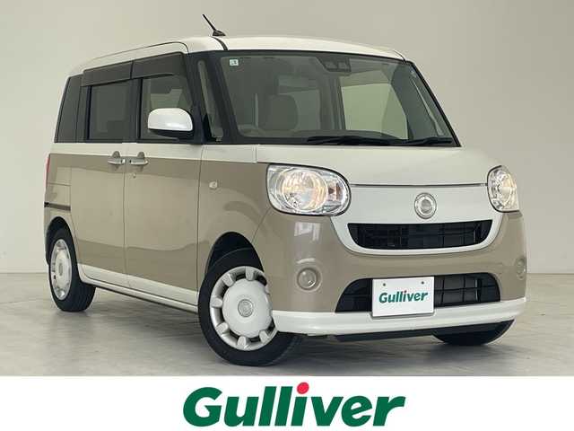 ダイハツ ムーヴ キャンバス X SA Ⅲ 沖縄県 2019(平31)年 9.6万km パールホワイトⅢ/ナチュラルベージュマイカメタリック 2トーン 社外ナビ　【AVN-R8W】/　(フルセグTV　Bluetooth　DVD　CD　SD)/バックカメラ/USB　/両側パワースライドドア　/プッシュスタート　/スマートキー　/スペアキー　/純正フロアマット　/オートマチックハイビーム　/オートライト　/オートエアコン　/パワーウィンドウ/衝突軽減ブレーキ