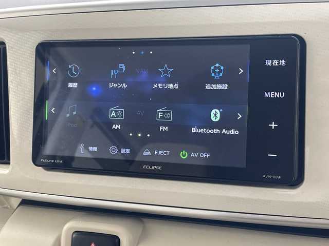 ダイハツ ムーヴ キャンバス X SA Ⅲ 沖縄県 2019(平31)年 9.6万km パールホワイトⅢ/ナチュラルベージュマイカメタリック 2トーン 社外ナビ　【AVN-R8W】/　(フルセグTV　Bluetooth　DVD　CD　SD)/バックカメラ/USB　/両側パワースライドドア　/プッシュスタート　/スマートキー　/スペアキー　/純正フロアマット　/オートマチックハイビーム　/オートライト　/オートエアコン　/パワーウィンドウ/衝突軽減ブレーキ