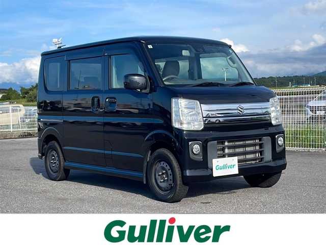 スズキ エブリィ ワゴン PZターボ 岩手県 2017(平29)年 4.8万km ブルーイッシュブラックパール3 ・4WD/・ターボ/・衝突軽減ブレーキ/・社外メモリナビ/（CD DVD SD USB BT フルセグ)/・ETC/・スマートキー/・プッシュスタート/・ステアリングスイッチ/・シートヒーター/・横滑り防止装置/・LEDライト/・フォグランプ/・純正フロアマット