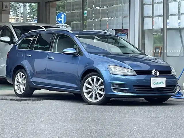 フォルクスワーゲン ゴルフ ヴァリアント TSI ハイライン BMテクノ 宮城県 2014(平26)年 7.1万km パシフィックブルーM 純正メモリーナビ/（ＦＭ／ＡＭ／ＣＤ／ＤＶＤ／ＡＵＸ／Ｂｌｕｅｔｏｏｔｈ）　/レーダークルーズコントロール　/アイドリングストップ　/コーナーセンサー　/バックカメラ　/ドライブレコーダー（前後型）　/リモコンキー/プッシュスタート/ETC/電動パーキングブレーキ/オートライト/電動格納ミラー/ルーフレール