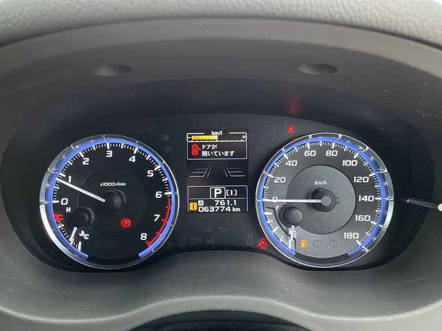 スバル レヴォーグ 1．6GT－S アイサイト 島根県 2014(平26)年 6.4万km スティールブルーグレーM アイサイト/4WD/ターボ/社外7インチSDナビゲーション(CN-R300D)/フルセグ SD CD DVD/レーダークルーズコントロール/バックカメラ/パドルシフト/D/N席パワーシート/LEDヘッドライト/AUTOライト/フォグライト/ETC/電子パーキング/アイドリングストップ/革巻きステアリング/ISOFIX/純正18インチアルミホイール