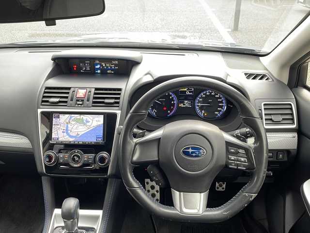 スバル レヴォーグ 1．6GT－S アイサイト 島根県 2014(平26)年 6.4万km スティールブルーグレーM アイサイト/4WD/ターボ/社外7インチSDナビゲーション(CN-R300D)/フルセグ SD CD DVD/レーダークルーズコントロール/バックカメラ/パドルシフト/D/N席パワーシート/LEDヘッドライト/AUTOライト/フォグライト/ETC/電子パーキング/アイドリングストップ/革巻きステアリング/ISOFIX/純正18インチアルミホイール