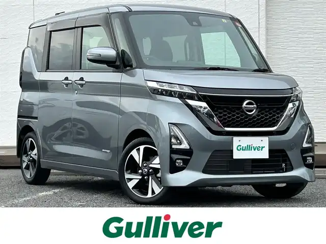 日産 ルークス ハイウェイスター Gターボ 千葉県 2022(令4)年 0.2万km チタニウムグレーメタリック 社外ナビ/TV/全方位/片側電動/CD/LED/コーナーセンサー/スマートキー/Bluetooth/アイドリングストップ/純正アルミホイール/純正フロアマット/ベンチシート/ロールサンシェード/ABS/横滑り防止装置/オートライト/エアバックW/衝突被害軽減システム/カーテンエアバック