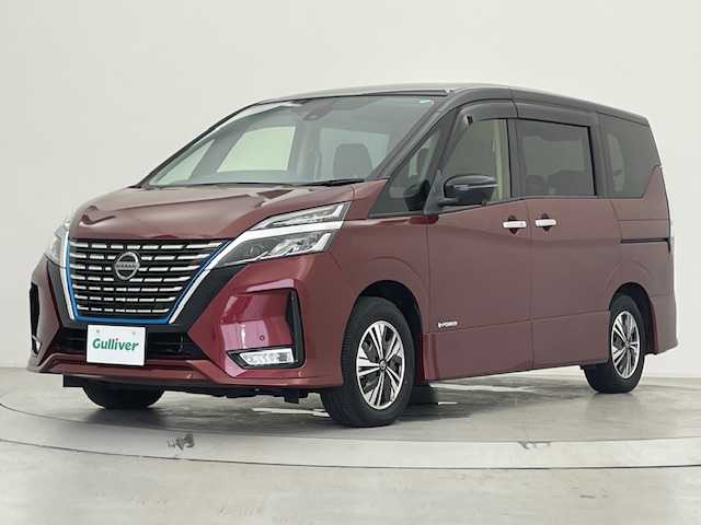 日産 セレナ e－パワー ハイウェイスター V 宮城県 2020(令2)年 0.8万km マルーンレッド 2トーン 両側パワースライドドア/純正ナビ/フルセグTV/Bluetooth/USB入力端子/ipod/DVD・BD再生機能/全方位カメラ/フロント/サイド/バックカメラ/ETC/前方ドライブレコーダー/プロパイロット/衝突被害軽減システム/プッシュスタート/スマートキー/オートライト/LEDヘッドライト/純正フロアマット/純正15インチアルミホイール
