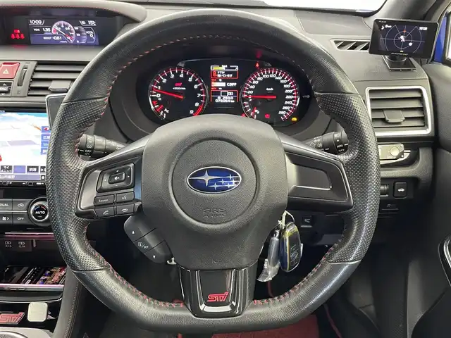 スバル ＷＲＸ ＳＴＩ STI 富山県 2019(令1)年 7.6万km WRブルーパール ワンオーナー/4WD/純正ナビ【KXM-H803】/（AM/FM/CD/DVD/SD/USB/BT）/フルセグTV/バック/サイドカメラ/HKSターボタイマー/純正大型リヤスポイラー/純正ブレーキキャリパー/純正１８インチAW/SUPERCAT　A52/トランクサブウーファー/純正デジタルインナーミラー/ナンバーステー/暗証コード式キーレスエントリー/スバルリヤビークルディテクション/ハイビームアシスト/LEDヘッドライト/ハーフレザーシート/前席シートヒーター/ETC/ドライブレコーダー/スマートキー×２/プッシュスタート/純正フロアマット/取扱説明書/保証書