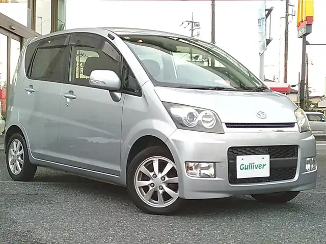 ダイハツ ムーヴ カスタム X 埼玉県 2008(平20)年 6.1万km ブライトシルバーメタリック ・ディーラー点検記録簿複数有り/・純正ナビ（DVD/ワンセグテレビ）/・ETC/・スマートキー/・スペアキー×１/・HIDヘッドライト/・電動格納ミラー/・ウィンカーミラー/・純正フロアマット/・純正ドアバイザー/・純正14インチアルミホイール/・取扱説明書