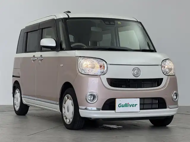 ダイハツ ムーヴ キャンバス X メイクアップ SA Ⅲ 愛知県 2018(平30)年 1.9万km パールホワイトⅢ/ライトローズマイカメタリックⅡ 2トーン ケンウッド製7インチV型メモリナビ/バックカメラ/ETC/ステアリングリモコン/ベンチシート/両側パワースライドドア/純正フロアマット/プッシュスタート/アイドリングストップ/スマートアシスト/　　・衝突被害軽減ブレーキ/　　・ペダル踏み間違い急発進抑制装置/　　・先行車発進お知らせ機能/　　・標識認識機能/　　・オートハイビーム/コーナーセンサー/オートライト/ドアバイザー/電動格納ミラー/取扱説明書/保証書/スマートキー/スペアキー