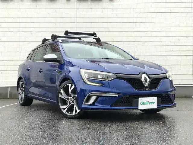 ルノー メガーヌ 1．6 富山県 2018(平30)年 3.9万km 青 ディスプレイオーディオ/Bluetooth/衝突被害軽減ブレーキ/コーナーセンサー/レーンキープアシスト/ブラインドスポットモニター/社外AWスタッドレスタイヤ車載/革巻きステアリング/プッシュスタート/スマートキー/LEDヘッドライト/オートライト/ルーフレール/パドルシフト/ETC