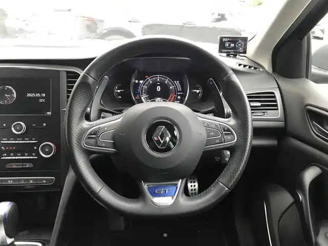 ルノー メガーヌ 1．6 富山県 2018(平30)年 3.9万km 青 ディスプレイオーディオ/Bluetooth/衝突被害軽減ブレーキ/コーナーセンサー/レーンキープアシスト/ブラインドスポットモニター/社外AWスタッドレスタイヤ車載/革巻きステアリング/プッシュスタート/スマートキー/LEDヘッドライト/オートライト/ルーフレール/パドルシフト/ETC