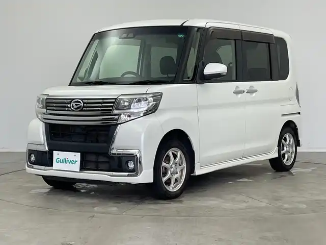 ダイハツ タント カスタムX トップED LTD SAⅢ 新潟県 2018(平30)年 8.3万km パールホワイトⅢ スマートアシストIII/　・衝突回避支援ブレーキ機能/　・衝突警報機能（対車両・対歩行者）/　・車線逸脱警報機能/　・誤発進抑制制御機能/　・先行車発進お知らせ機能/　・オートハイビーム/純正ディーラーOPナビ/フリップダウンモニター/全方位モニター/フルセグTV/Bluetooth/HDMI/ETC/ドライブレコーダー/両側パワースライドドア/オートライト/LEDヘッドライト/コーナーセンサー/ステアリングスイッチ/アイドリングストップ/プッシュスタート