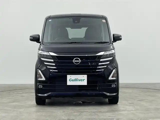 日産 ルークス ハイウェイスター Gターボ 群馬県 2025(令7)年 0.5万km ブラック 純正９型ナビ　全方位カメラ　エマブレ　車線逸脱警報　Ａハイビーム　両側パワースライド　前後コーナーセンサー　ビルトインＥＴＣ　ＬＥＤヘッド　ＬＥＤフォグ　Ｐスタート　スマートキー　純正アルミ　禁煙車