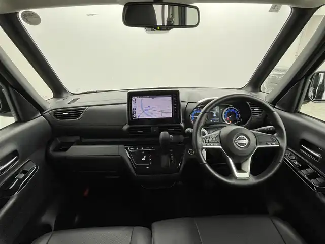 日産 ルークス ハイウェイスター Gターボ 群馬県 2025(令7)年 0.5万km ブラック 純正９型ナビ　全方位カメラ　エマブレ　車線逸脱警報　Ａハイビーム　両側パワースライド　前後コーナーセンサー　ビルトインＥＴＣ　ＬＥＤヘッド　ＬＥＤフォグ　Ｐスタート　スマートキー　純正アルミ　禁煙車