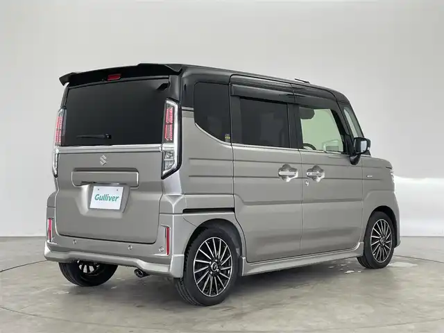 スズキ スペーシア カスタム HYBRID XS ターボ 埼玉県 2024(令6)年 0.9万km スチールシルバーメタリック/ブルーイッシュブラックパール 社外ナビ　バックカメラ　ＨＵＤ　ビルトインＥＴＣ　前後ドライブレコーダー　セーフティサポート　レーダークルーズコントロール　シートヒーター　ステアリングヒーター　サーキュレーター　オートライト　ＬＥＤ