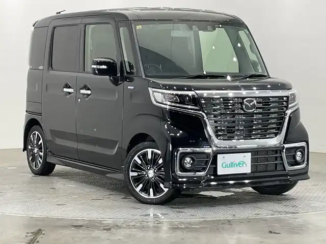 マツダ フレアワゴン カスタムスタイル ハイブリッド XS 栃木県 2020(令2)年 3.6万km ブルーイッシュブラックパール3 ディスプレイオーディオ/（CD/Bluetooth/USB/AppleCarplay/Android）/バックカメラ/コーナーセンサー/両側パワースライドドア/ハーフレザーシート/運転席シートヒーター/禁煙車/オートライト/LEDヘッドライト/横滑り防止装置/フォグランプ/スマートキー/プッシュスタート/アイドリングストップ/純正アルミホイール/純正フロアマット