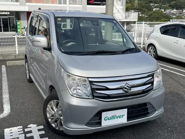 スズキ ワゴンＲ FZ 長崎県 2014(平26)年 5.5万km シルキーシルバーメタリック ワンオーナー/純正オーディオ/・AM・FM/CD/AUX/プッシュスタート/ステアリングスイッチ/D席シートヒーター/衝突軽減ブレーキ/アイドリングストップ/電動格納ウィンカーミラー/フロアマット/ドアバイザー/保証書/取扱説明書/スペアキー