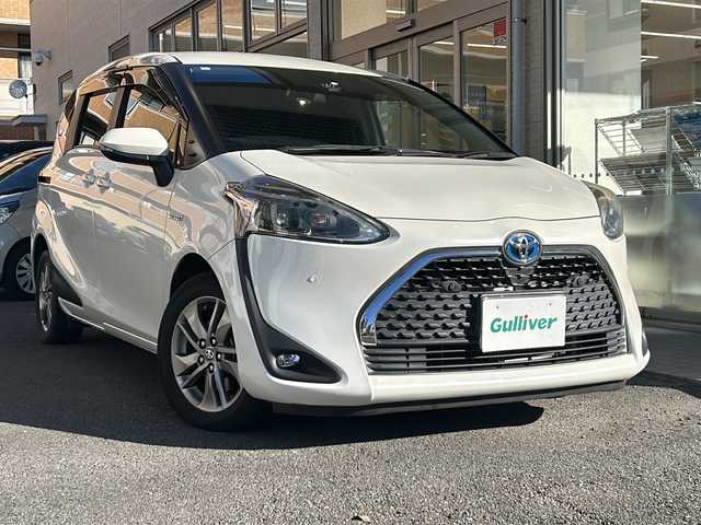 トヨタ シエンタ ハイブリッド G クエロ 高知県 2018(平30)年 7.3万km ホワイトパールクリスタルシャイン 純正ナビ/・TV/・Bluetooth/・CD/両側電動スライド/バックモニター/トヨタセーフティセンス/クルーズコントロール/プリクラッシュセーフティ/ハーフレザーシート