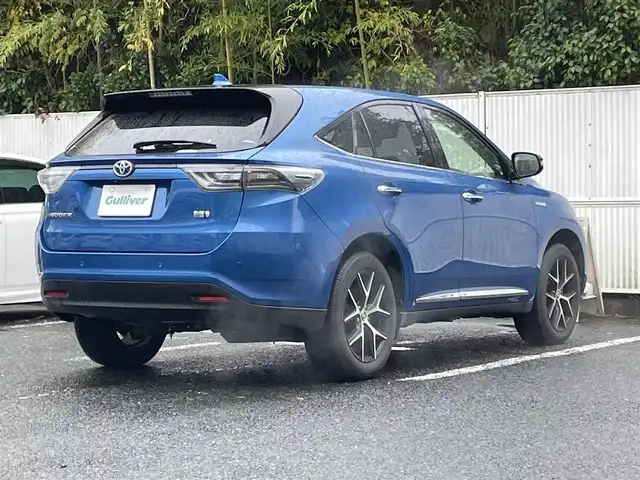 トヨタ ハリアー ハイブリッド 茨城県 2016(平28)年 2.5万km コバルトブルーメタリック 純正ナビ/フルセグＴＶ/アラウンドビューモニター/クルーズコントロール/ビルトインＥＴＣ/パワーバックドア/前席パワーシート/メモリシート/前席シートヒーター/コーナーセンサー/衝突被害軽減ブレーキ/レーンキープアシスト