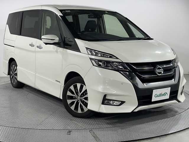 日産 セレナ ハイウェイスターVセレクションⅡ 広島県 2019(平31)年 5.4万km ブリリアントホワイトパール 禁煙車/純正９インチナビ/フリップダウンモニター/アラウンドビューモニター/両側パワースライドドア/エマージェンシーブレーキ/クルーズコントロール/スマートキー/スペアキー/プッシュスタート/純正１６インチアルミホイール/ドライブレコーダー/ETC