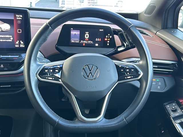 フォルクスワーゲン ＶＷ ＩＤ．４ プロ ローンチエディション 鳥取県 2022(令4)年 4.6万km ガンＭ ディーラー車/ムーンストーングレー（LA7C)/スマートキーx２個/パノラマガラスルーフ/マトリックスLEDライト/ハーフレザーシート/リラクゼーションシート/12チャンネルサウンド/アンビエントライト/置くだけ充電/ドライブレコーダー/アダクティブクルーズ/プリクラッシュセーフティ/インテリジェンスソナー/ブラインドスポット/レーンデパーチャー/全方位カメラ/メーカーナビゲーション/Bluetoothオーディオ/３ゾーンエアコン/全席シートヒーター/ハンドルヒーター/前席メモリ付パワーシート/パワーテールゲート/ETCユニット/充電ケーブル積載/保証書・取説