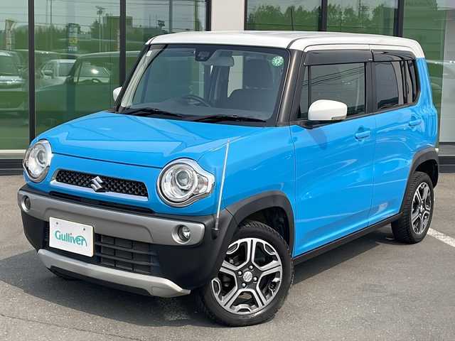 スズキ ハスラー X 道東・釧路十勝 2015(平27)年 8.3万km サマーブルーM ・４WD/・ワンオーナー/・社外メモリナビゲーション/（CD・DVD・TV・BT・USB・AUX・SD）/・スマートキー/・プッシュスタート/・ETC/・シートヒーター/・衝突軽減ブレーキ/・グリップコントロール/・ヒルディセントコントロール/・純正アルミホイール/・ドアバイザー/・保証書/・取説