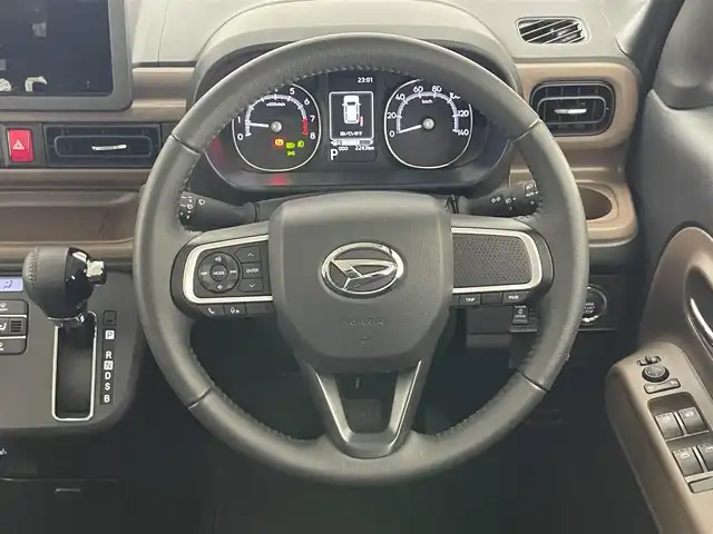 ダイハツ ムーヴ キャンバス セオリー G 愛知県 2023(令5)年 0.3万km レーザーブルークリスタルシャイン 両側パワースライドドア　スマートアシストIII　衝突軽減ブレーキ　車線逸脱警報　コーナーセンサー　踏み間違い防止装置　ＬＥＤオートライト　シートヒーター　電動パーキングブレーキ　フォグ　バックカメラ　禁煙