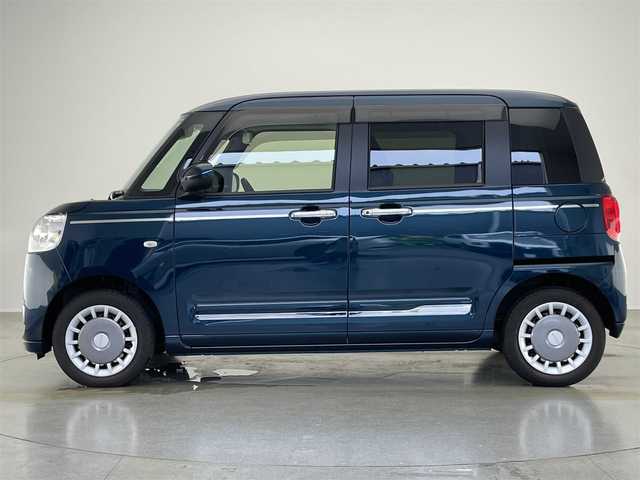 ダイハツ ムーヴ キャンバス セオリー G 愛知県 2023(令5)年 0.3万km レーザーブルークリスタルシャイン 両側パワースライドドア　スマートアシストIII　衝突軽減ブレーキ　車線逸脱警報　コーナーセンサー　踏み間違い防止装置　ＬＥＤオートライト　シートヒーター　電動パーキングブレーキ　フォグ　バックカメラ　禁煙