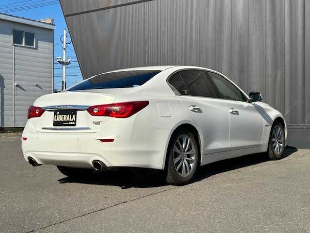 日産 スカイライン ハイブリッド 350GT FOUR Type P 道東・釧路十勝 2014(平26)年 19.9万km クリスタルホワイトパール 4WD/純正ナビ/（CD/SD/Bluetooth/USB/iPod/AUX）/バックカメラ/ETC/レーンキープアシスト/アダプティブクルーズコントロール/横滑り防止/レザーシート/シートヒーター/メモリ機能付パワーシート/LEDヘッドライト/純正17インチアルミホイール/純正フロアマット/スペアキー/説明書