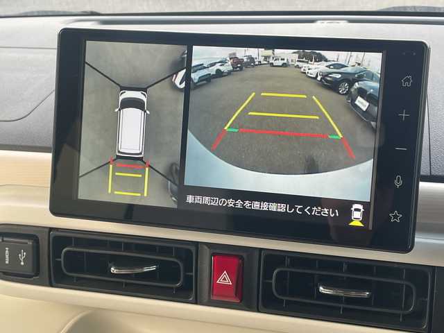 ダイハツ ムーヴ キャンバス ストライプス G 山口県 2023(令5)年 2.3万km シャイニングホワイトパール/スムーズグレーマイカメタリック 純正ディスプレイオーディオ/（USB/HDMI/Bluetooth/AppleCarPlay/androidauto）/全方位カメラ/電動パーキング/シートヒーター（D/N）/両側パワースライドドア/オートライト/オートライトハイビーム/オートブレーキホールド/ワイヤレス充電/温ドリンクホルダー/レザーシートカバー/ドライブレコーダー/ETC/アイドリングストップ