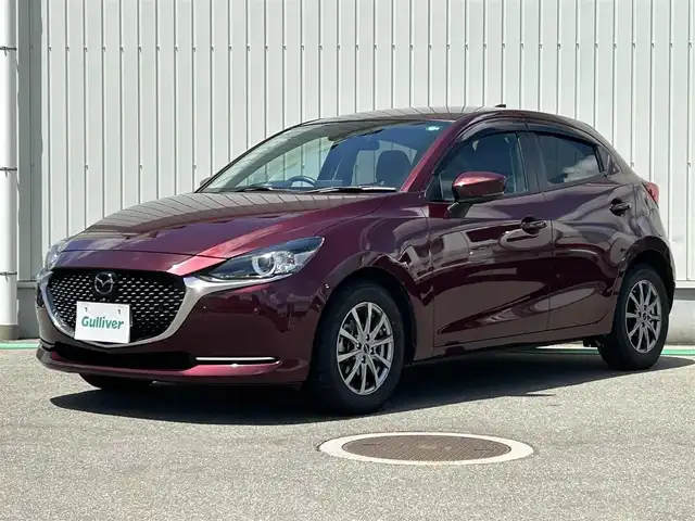 マツダ マツダ２ 15S プロアクティブ Sパッケージ 富山県 2021(令3)年 2.7万km ディープクリムゾンマイカ 純正メーカーナビ/フルセグTV/DVD再生/ETC/Bluetooth搭載/アラウンドビューモニター/コーナーセンサー/レーダークルーズコントロール/衝突被害軽減システム/横滑り防止装置/アイドリングストップ/ドアバイザー/プッシュスタート/シートヒーターD＋N席/SPORTモード搭載/LEDオートライト/純正AW付夏タイヤ4本積み込み