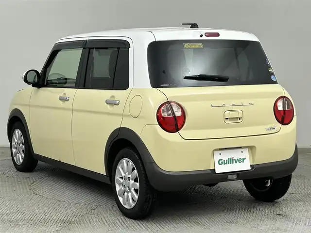 スズキ ラパン X 道央・札幌 2016(平28)年 0.9万km シフォンアイボリーメタリック ・ワンオーナー/・4WD/・衝突軽減ブレーキ/・純正メモリーナビ/　CD/DVD/USB/Bｔ/AUX/フルセグ/・全方位モニター/・アイドリングストップ/・LEDヘッドライト/・オートライト/・シートヒーター（D/N）/・ドアバイザー/・プッシュスタート/・スマートキー/・純正14インチAW/・ステアリングリモコン/・保証書、取説（有）/・スペアキーｘ１/・社外前後ドライブレコーダー/・スタッドレス社外AW積込（155/65R14）